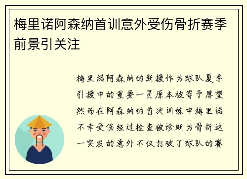 梅里诺阿森纳首训意外受伤骨折赛季前景引关注